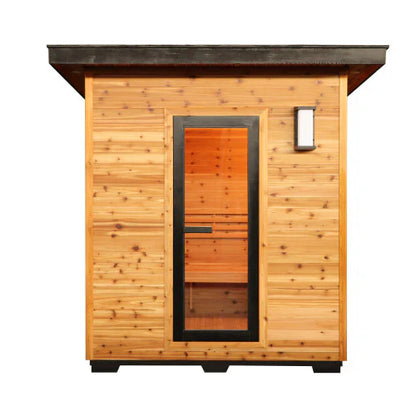 Sunray Denali 4-Person Contemporary Outdoor Sauna with 6kW Heater