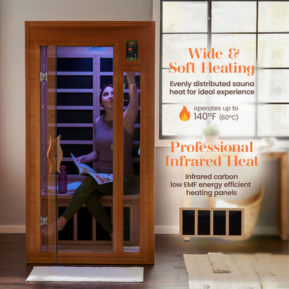 Dynamic Barcelona Elite 1-2-person Ultra Low EMF FAR Infrared Sauna - DYN-6106-01 Elite