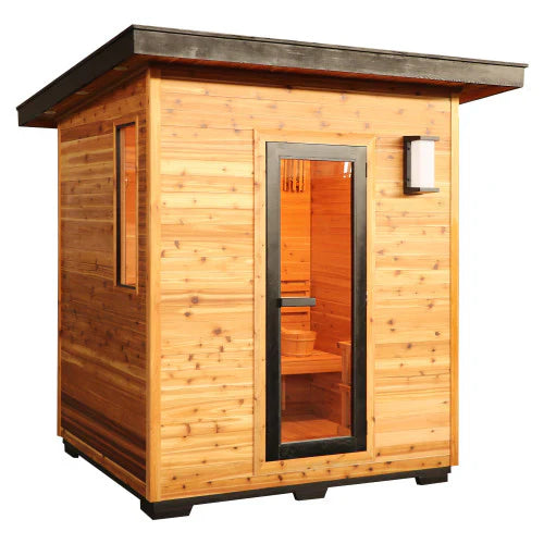Sunray Denali 4-Person Contemporary Outdoor Sauna with 6kW Heater