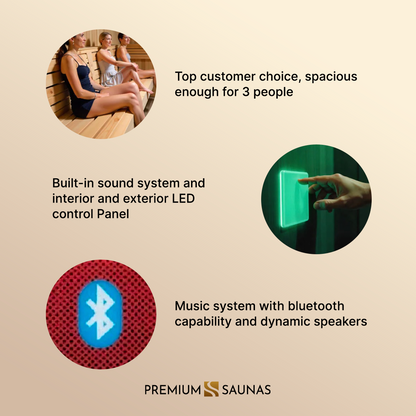 Dynamic "Bellagio" 3-person Low EMF FAR Infrared Sauna - DYN-6306-02