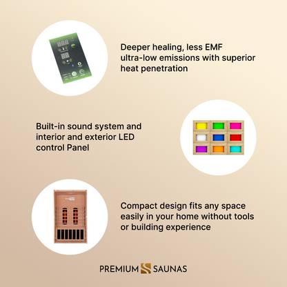 Dynamic "Santiago" 2-person Full Spectrum Near Zero EMF FAR Infrared Sauna DYN-6209-03 FS