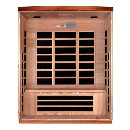Dynamic "Lugano" 3-person Low EMF FAR Infrared Sauna DYN-6336-02
