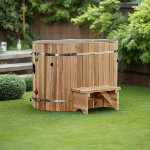 Dynamic Cold Therapy (DCT) Oval Barrel Tub (50-P) Pacific Cedar – 3/4 IN-OUT (Without Motor)