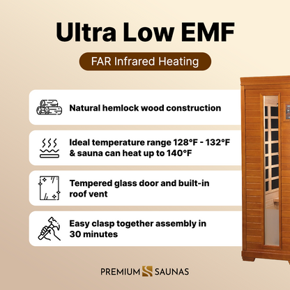 Dynamic Heming Elite 2-person Corner Ultra Low EMF FAR Infrared Sauna - DYN-6225-02 Elite