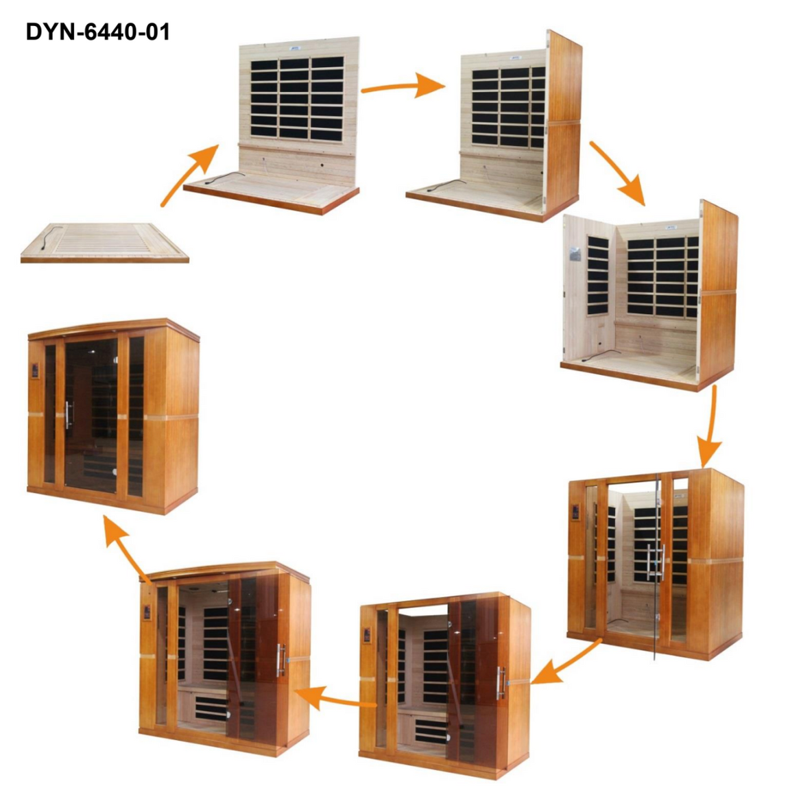 Dynamic "Bergamo" 4-person Low EMF FAR Infrared Sauna DYN-6440-01