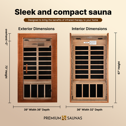 Dynamic Avila Elite 1-2-person Ultra Low EMF FAR Infrared Sauna - DYN-6103-01 Elite