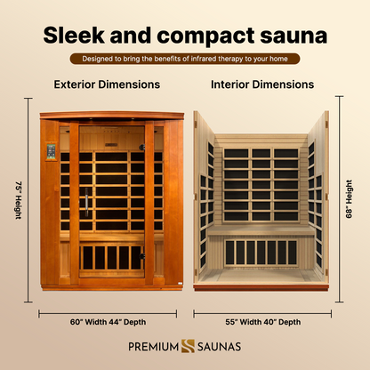 Dynamic "Bellagio" 3-person Low EMF FAR Infrared Sauna - DYN-6306-02