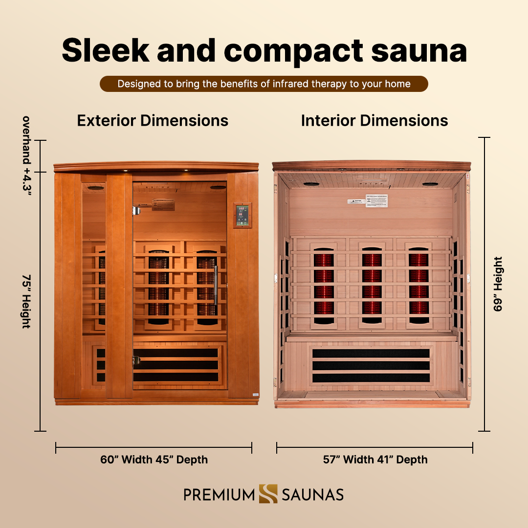 Dynamic Lugano 3-person Ultra Low EMF FAR Infrared Sauna - DYN-6336-02 Elite