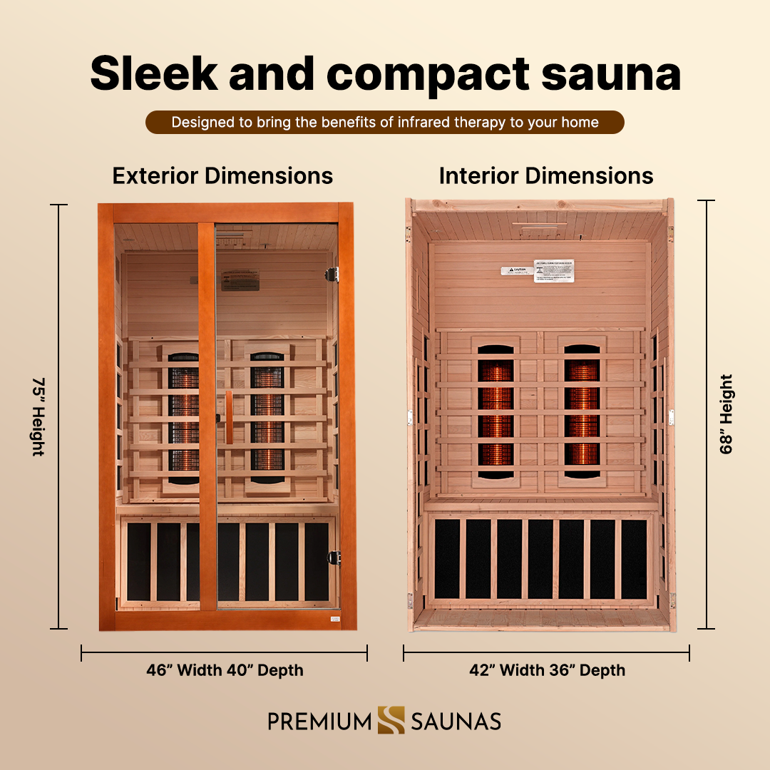 Dynamic "Santiago" 2-person Full Spectrum Near Zero EMF FAR Infrared Sauna DYN-6209-03 FS
